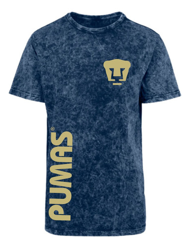 Playera Deportiva Hombre Deslavada Pumas Unam Retro Dorado V
