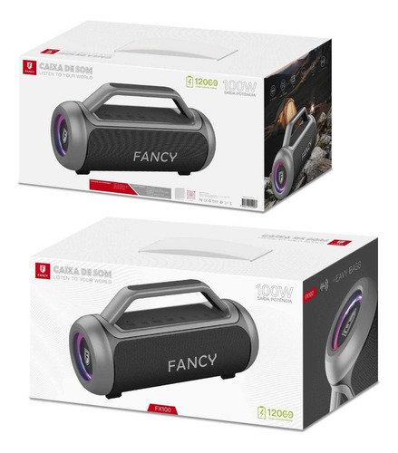 Caixa De Som Portátil Fancy F100led Bluetooth Tws