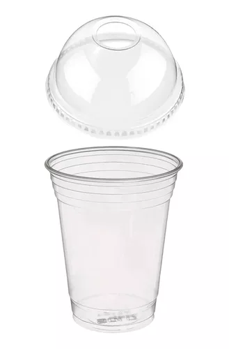 500 Vasos Pet 16 Oz Para Frappe Con Tapa Domo