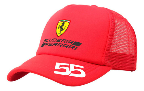 Gorra Trucker Estampada F1 2023 Ferrari - Sainz 55 Rojo Unico Estampado Frente