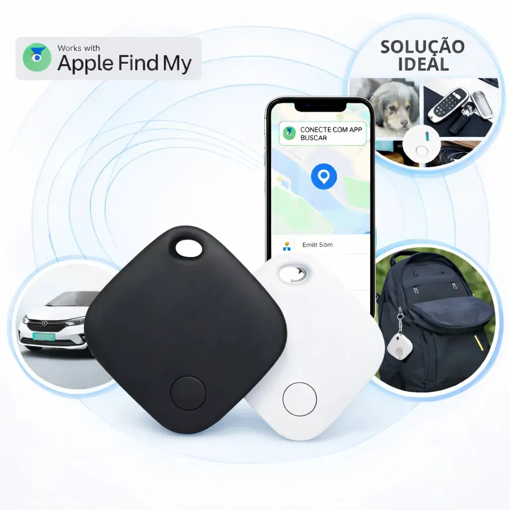 Pack 2 Mini Rastreadores Inteligentes Greendles para iPhone e iOS com GPS e Longo Alcance