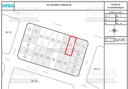 Imagen 5 de 8 de Fracción En Venta - Colectora Acceso Oeste - General Rodríguez - G.b.a. Zona Oeste
