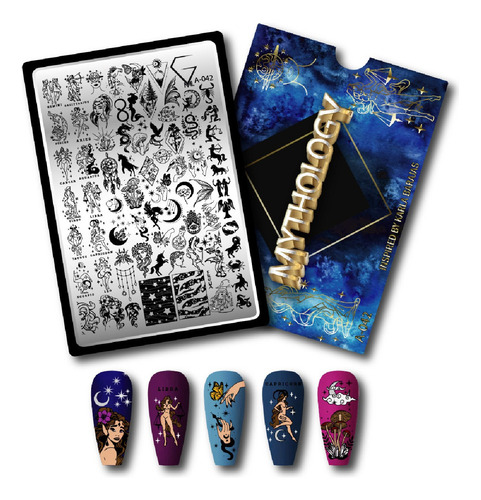 Placa Para Estampar Uñas Stamping Plate A-042 Mythology