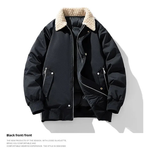 Chaqueta De Algodón De Invierno Con Cuello De Terciopelo De