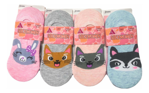 Pack 12 Calcetines Invisibles Con Diseños Varios Modelos
