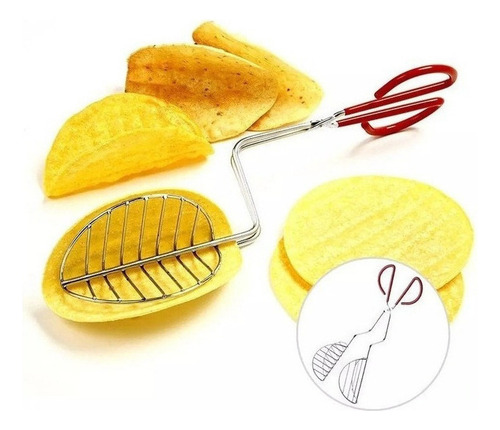 . Taco Shell Maker Prensa Tortilla Freidora Pinzas Acero.