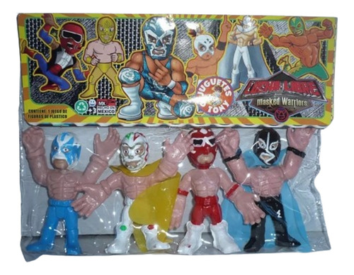 Luchadores Atlantis - Set De 4 Juguete Lucha Libre Bootleg