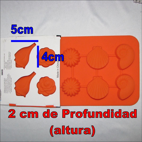 Molde Silicon 10pzs Fondant Galleta Flor Rosa Concha