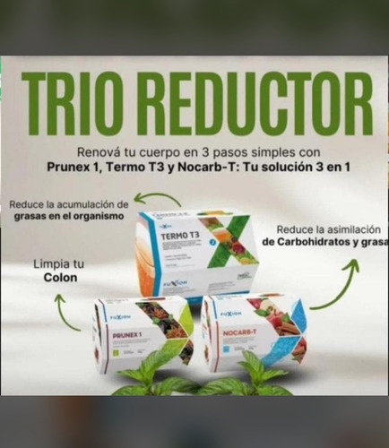 Combo Trío Fuxn Reductor Premium Importado Thermo/ncarb/prnx Mix De Frutas