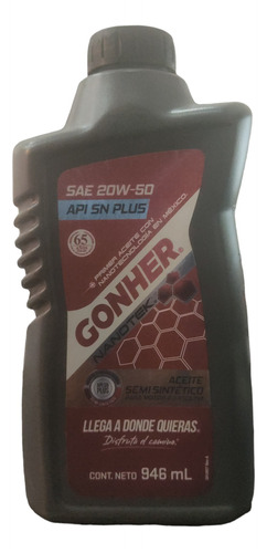 Aceite Semisintético 20w50 Gonher Nanotek