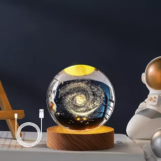 Lámparas De Escritorio Noche Led 3d Galaxia Bola De Cristal