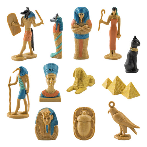 Set De Figuras De Dioses Egipcios Antiguos De Pvc, 12 Pzs.