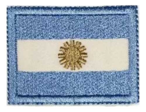 Aplique Bordado 4x Bandera Argentina 5.5x4cm Celeste Hilo