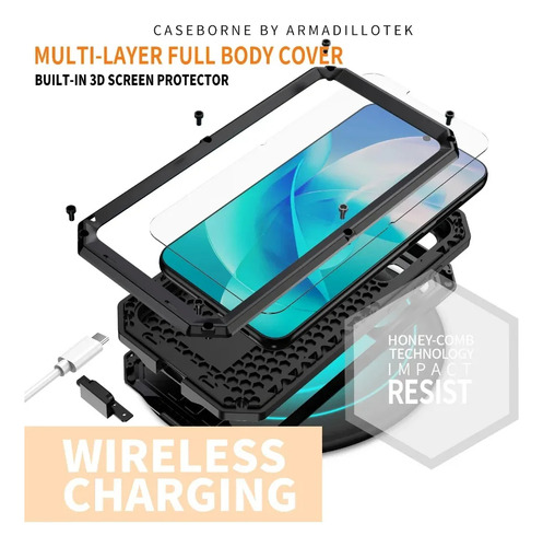 Para Galaxy S25 S24 S23 S22 Plus S21 Armadura De Metal Ultra Resistente A Prueba De Golpes Funda De