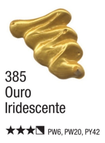 Tinta Óleo Oil Colors Classic Cores Metálica 20ml Acrilex Cor do óleo Ouro Iridescente