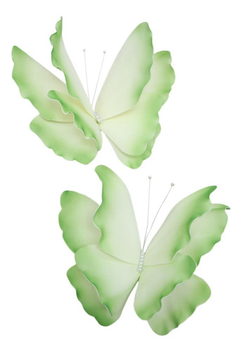 2 Decoraciones De Mariposas Artificiales Creativas Verde