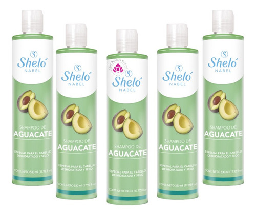 Shampoo De Aguacate Shelo Nabel® 530ml. 5 Piezas