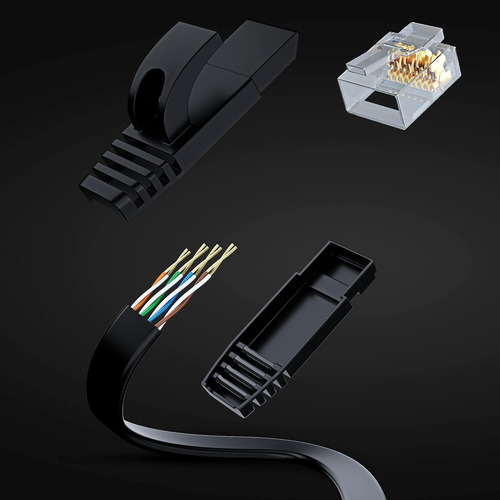 Cable Ethernet Cat 6 Plano De 30 Cm Rojo