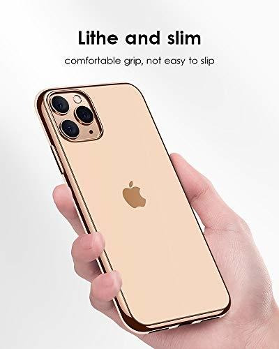 Para iPhone 11 Pro Tpu Suave Transparente Borde Metalico G7