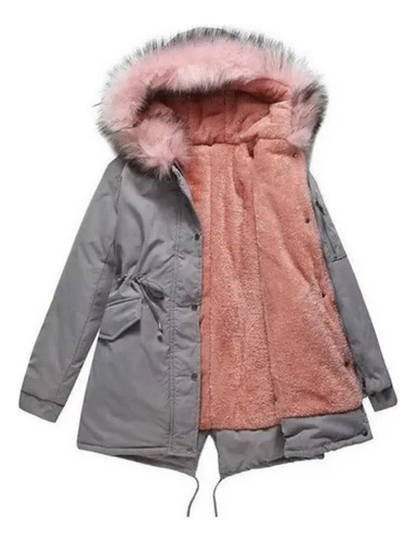 Parka Cálida Con Sudadera Para Mujer