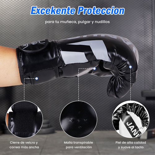 Bolsa Saco De Boxeo Profesional Costal De Box Con Guantes Color Negro