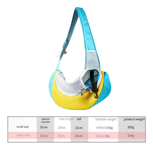 Pet Dog Slings Portador De Mochila Pequeña Mascota, Azul L