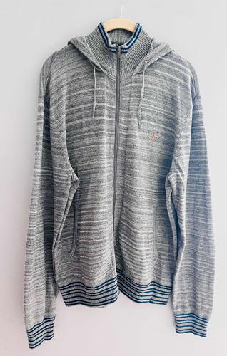 Campera Sweater De Hilo Algodón Gris Básico Hombre Penguin