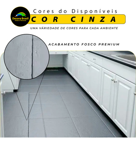 Tinta Piso Premium A Base D'água Decora Brasil 800 Ml Acabamento Fosco Cor Cinza
