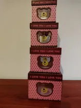 Comprar Amor Y Amistad Set 4 Cajas Duras De Osos, Combo. Cotillón 