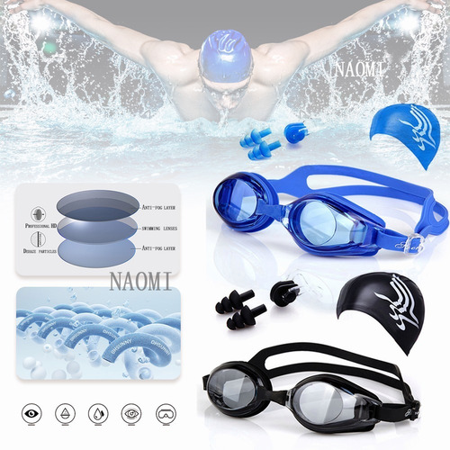 Gafas De Natación Kit 4en 1, Nadar Protección Uv Antivaho