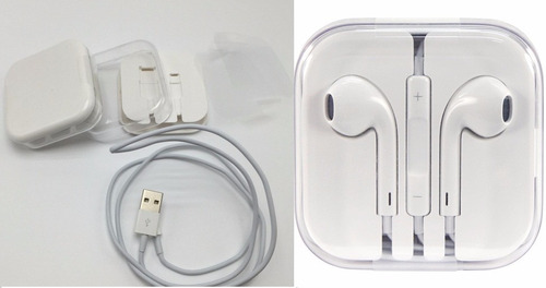 iPhone, Cable De Datos + Audifonos, Ambos En Estuche.