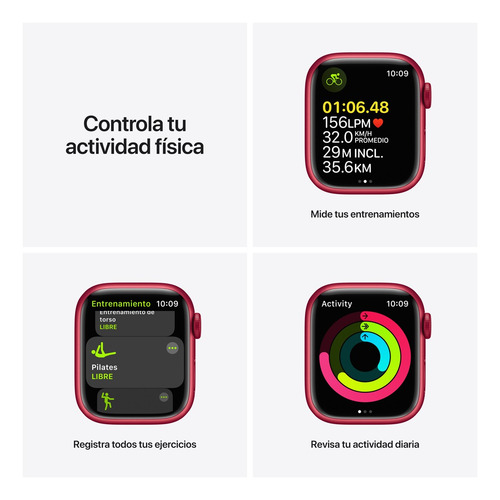 Imagen 7 de 9 de Apple Watch Series 7 (GPS + Cellular, 41mm) - Caja de aluminio (PRODUCT)RED - Correa deportiva (PRODUCT)RED