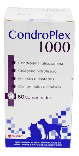 Condroplex 1000mg Supl. P/ Cães E Gatos 60 Comprimidos