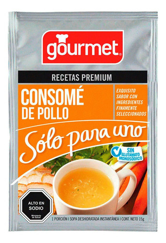 Sopa Para Uno Gourmet Pollo 15 Gr(3 Unidad) Super