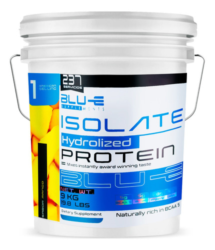 Proteína Whey Hidrolizada Isolate Blu-e 9 Kg 237 Servicios Sabor Mango