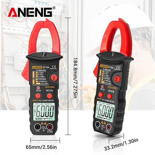 Alicates de amperímetro digital DC/AC True Rms de Aneng