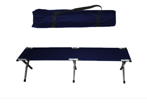 Catre Cama Portable D Aluminio Plegable Acampar Color Azul Marino