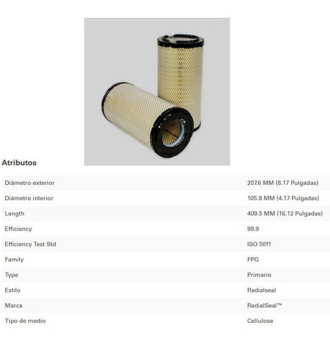 P781039 P 781039 Filtro Aire Af25964 Rs3734 46761