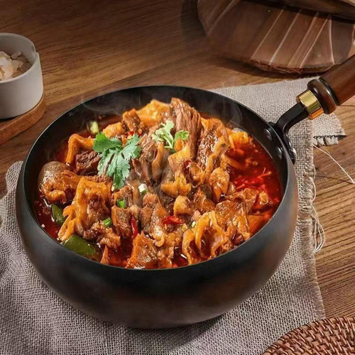 Wok Chino De Gas Hirviendo Con Mango De Tapa De Vidrio