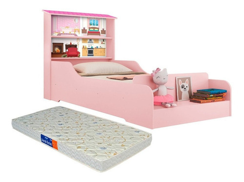 Loja Tigo cama Infantil casa menina princesa com prateleiras e colchão