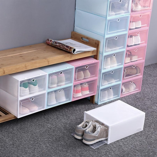 Caja Zapatos Organizador Calzado Transparente Tapa 24 Pza Color Blanco