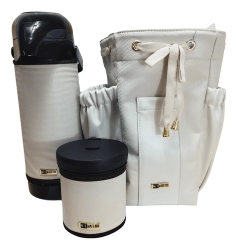 Kit Mateira Chimabag 3 Peças Branco Texturizado  Chimarrão