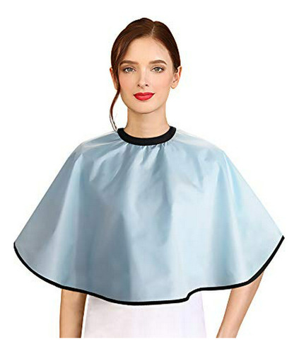 Noverlife Short Makeup Cape, Light Blue Shortie Comb-out Bea