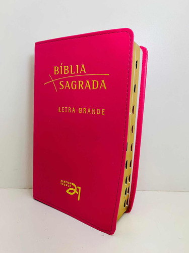 Bíblia Sagrada Almeida Século 21 Letra Grande Com Índice Pink