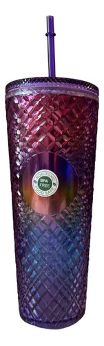 Vaso Tumbler Tornazolado Tipo Starbucks 710ml C/sorbete