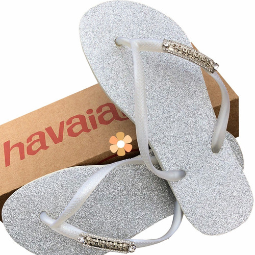 chinelo havaiana com brilho