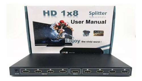 Splitter Hdmi 1x8 Puertos Uhd 1080p 3d 4k Divisor 1x8