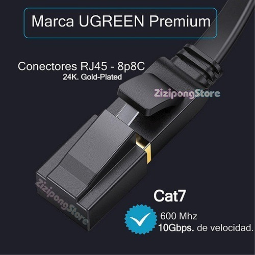 Imagen 2 de 7 de Cable Lan Cat7 Ugreen Original 5m. Plano