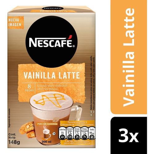 Café Nescafé® Vainilla Latte 8x18,5g X3 Cajas