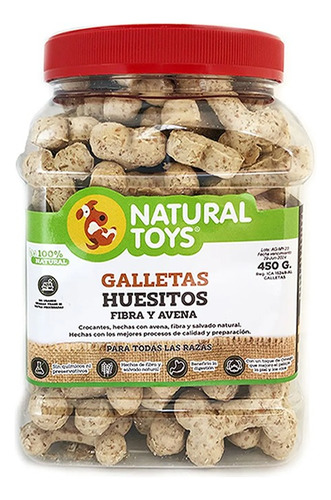 Snack Perro Natural Toys Huesitos Fribra Y Avena 450g